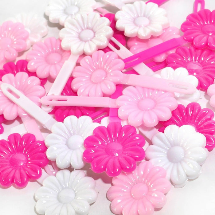 Camryn's BFF Hair Barrettes - Hot Pink/Soft Pink/White - 24pk