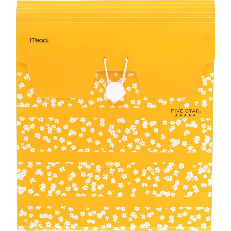 Five Star Mod Daisy 7-Pocket Vertical Expanding File Yellow Stripes