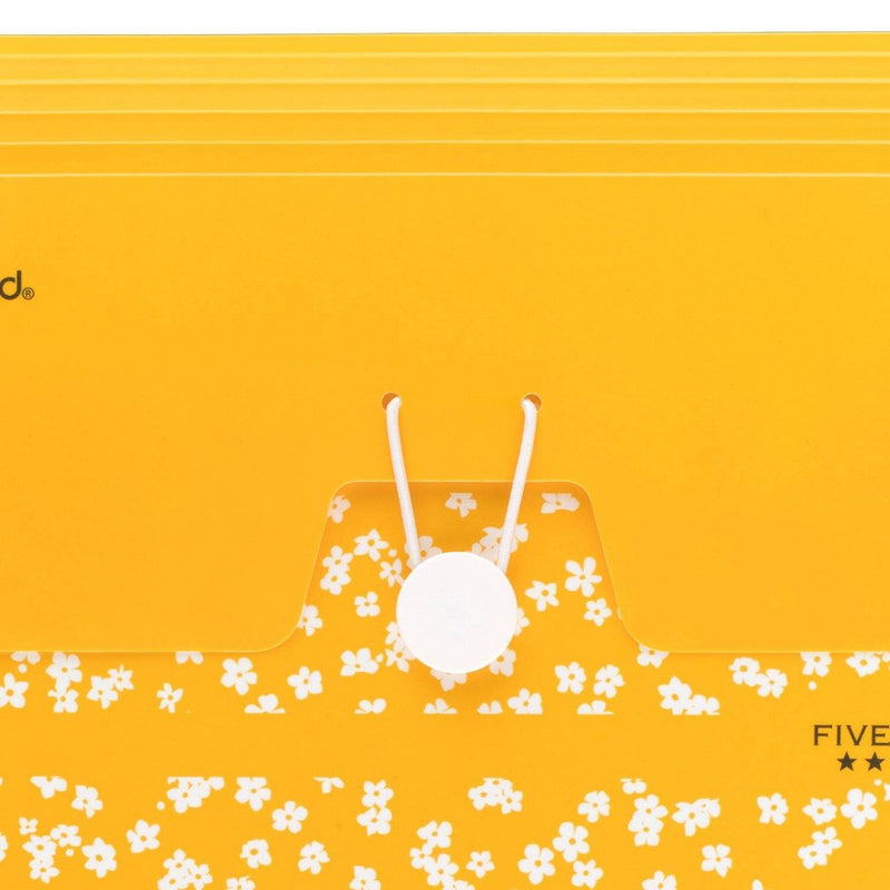 Five Star Mod Daisy 7-Pocket Vertical Expanding File Yellow Stripes