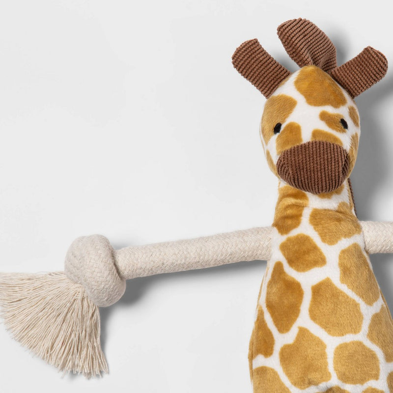 Giraffe Plush/Rope Dog Toy - M - Boots & Barkley