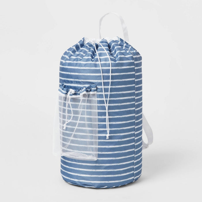 Backpack Laundry Bag Textured Striped Blue - Brightroom