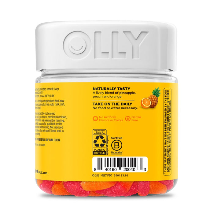 OLLY Hello Happy Gummy Worm Supplements - Vitamin D & Saffron - 60ct EXP: 12/24