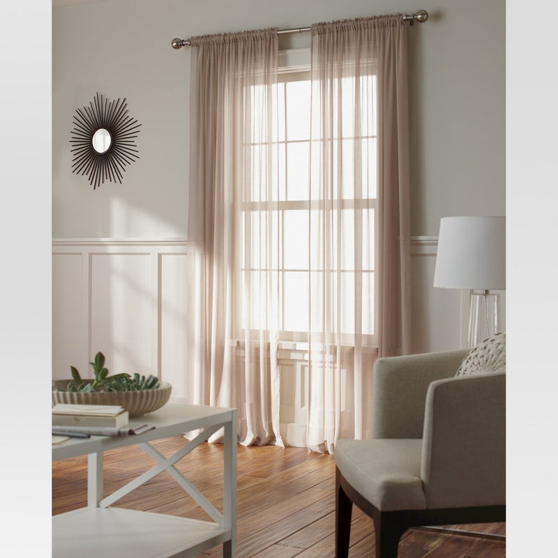 1pc 52"x84" Sheer Chiffon Curtain Panel White - Threshold