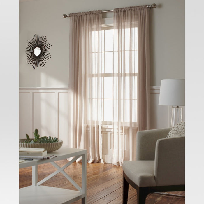 1pc 52"x84" Sheer Chiffon Curtain Panel White - Threshold