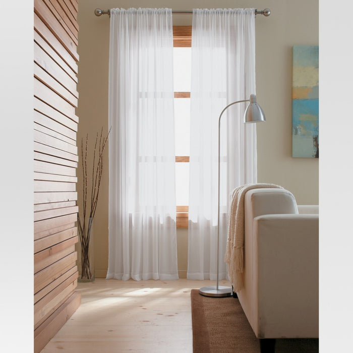 1pc 52"x84" Sheer Chiffon Curtain Panel White - Threshold