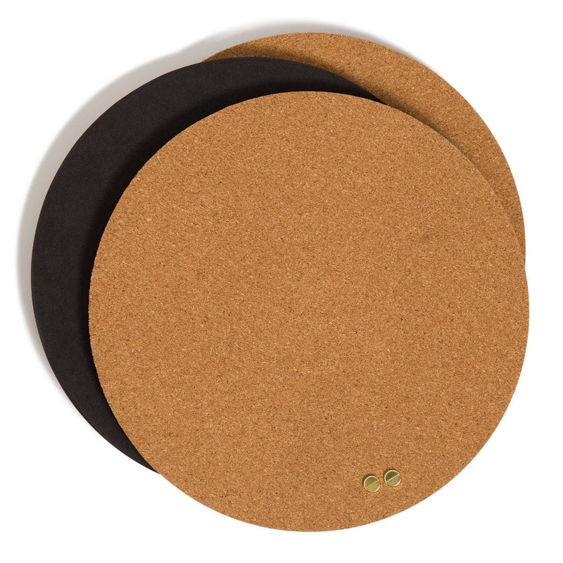 U Brands 12" Round 3ct Cork Tiles Brown