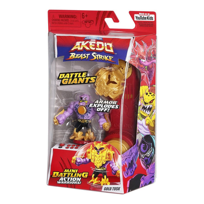 Legends of Akedo Beast Strike Battle Giants Gold Tusk Action Figure.