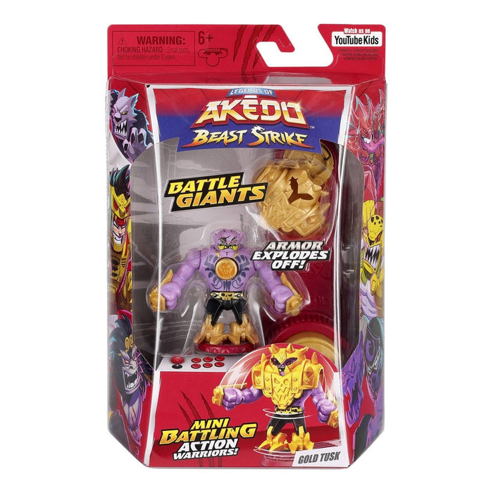 Legends of Akedo Beast Strike Battle Giants Gold Tusk Action Figure.