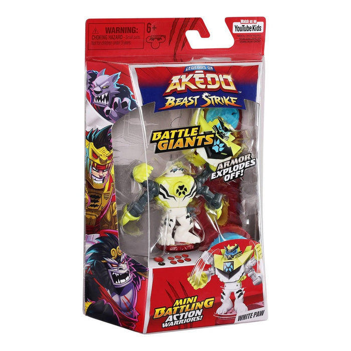 Legends of Akedo Beast Strike Battle Giants White Paw Action Figure
