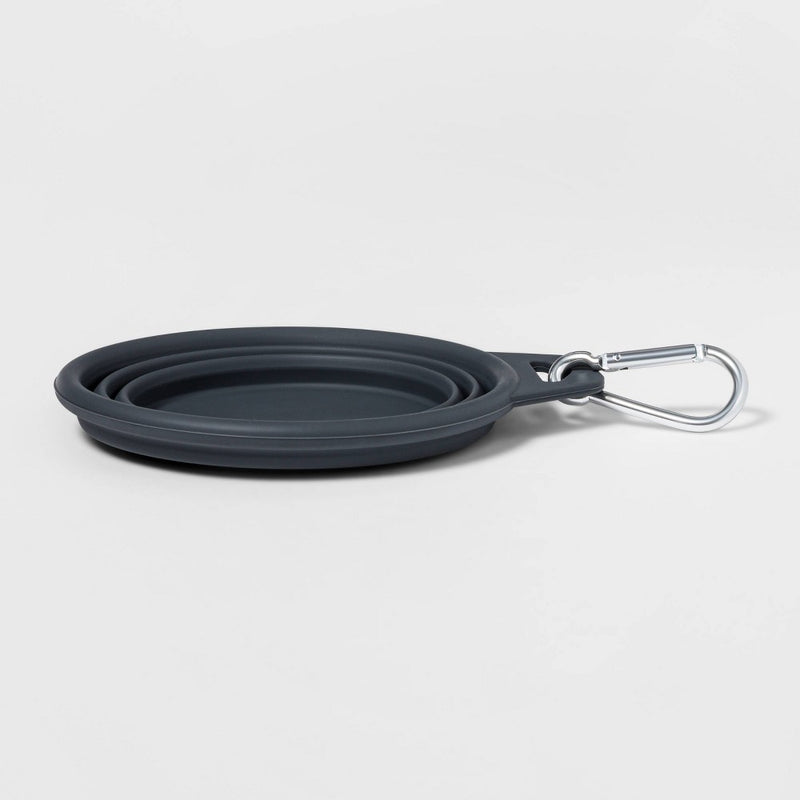 Collapsible Dog Bowl - 3.75 Cup - Gray - Boots & Barkley