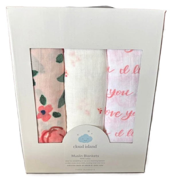 Muslin Swaddle Blanket In Bloom - Pink - 3pk - Cloud Island