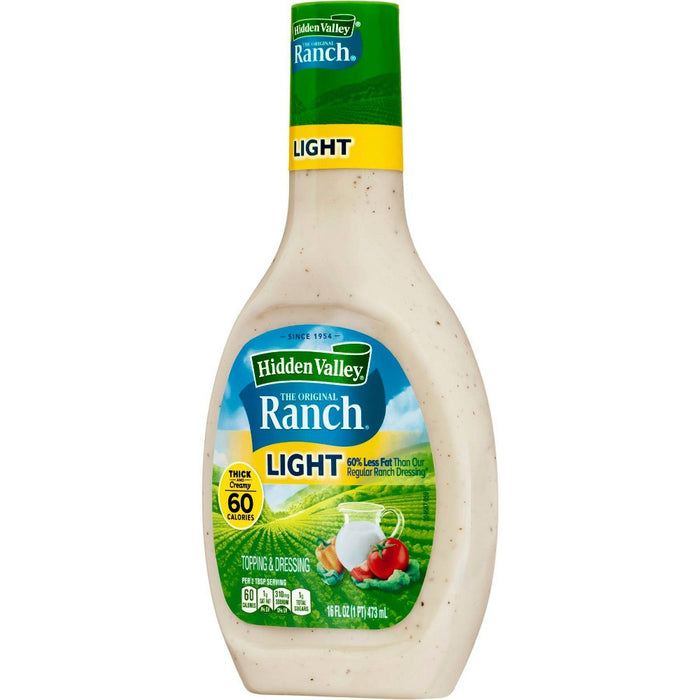 Hidden Valley Original Ranch Light Salad Dressing & Topping - Gluten Free - 16fl oz