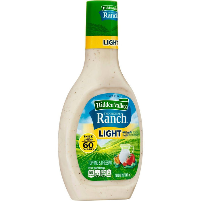 Hidden Valley Original Ranch Light Salad Dressing & Topping - Gluten Free - 16fl oz