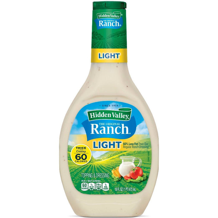 Hidden Valley Original Ranch Light Salad Dressing & Topping - Gluten Free - 16fl oz
