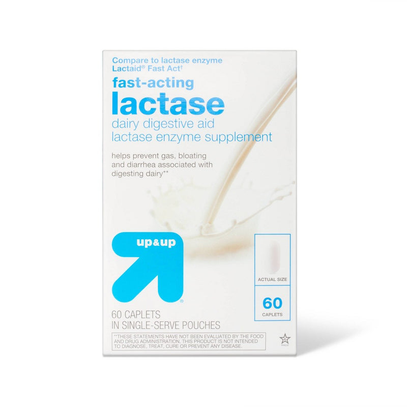 Fast-Acting Lactase Dairy Digestive Aid Caplets - 60ct - up & up