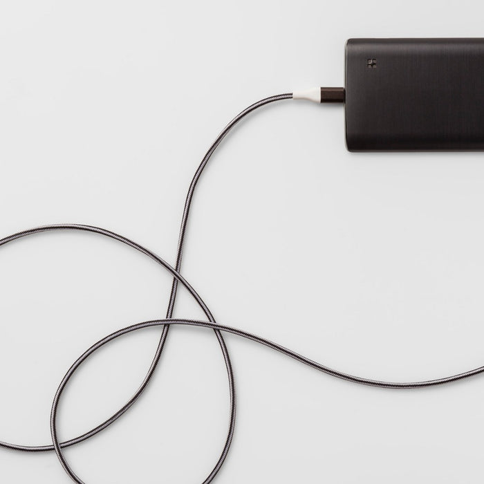 6' Micro USB to USB-A Braided Cable - heyday Black/White/Gunmetal