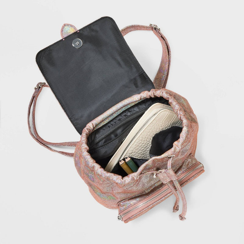 8.875" Mini Flap with Buckle with Closure Backpack - Wild Fable Iridescent