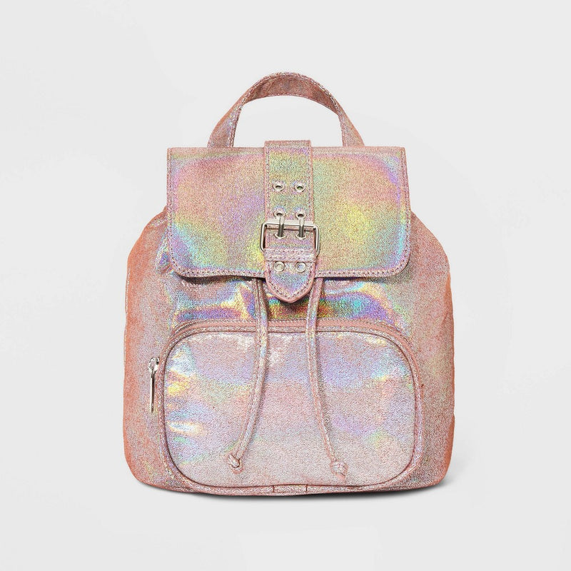 8.875" Mini Flap with Buckle with Closure Backpack - Wild Fable Iridescent