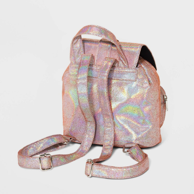 8.875" Mini Flap with Buckle with Closure Backpack - Wild Fable Iridescent