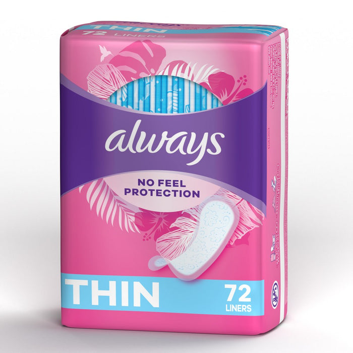 Always Dailies Thin Unscented Panty Liners - Regular - 72ct