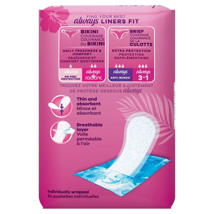 Always Dailies Thin Unscented Panty Liners - Regular - 72ct