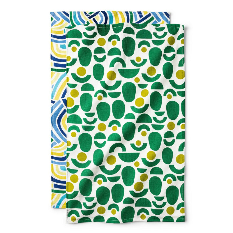 Set of 2 Avocado and Waves Kitchen Towels - Tabitha Brown for Target