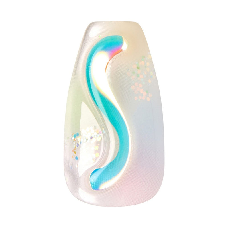 KISS Products Gel Fantasy Allure Fake Nails - Band of Color - 31ct