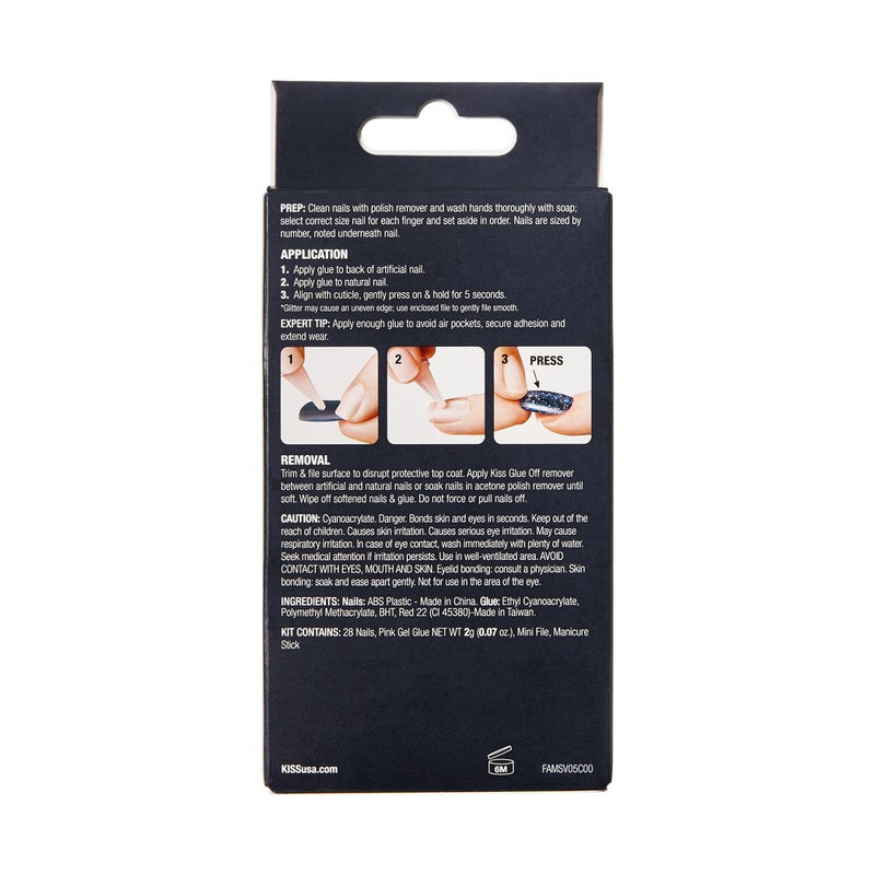 KISS Products Gel Fantasy Allure Fake Nails - Band of Color - 31ct