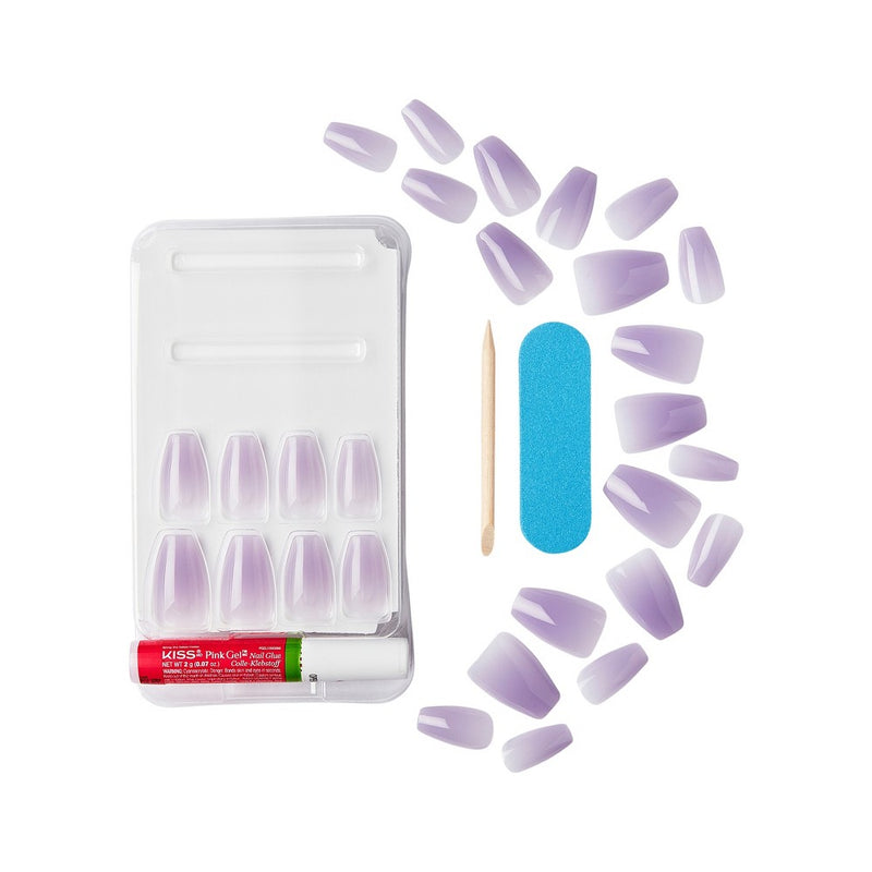 KISS Products Gel Fantasy Jelly Color Sculpted Long Square Translucent Fake Nails - Quince Jelly - 31ct