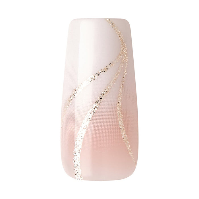 KISS Products Classy Premium Long Square Glue-On Fake Nails - Stunning! - 33ct
