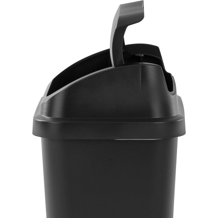 7.8gal Swing Top Waste Can Black - Brightroom