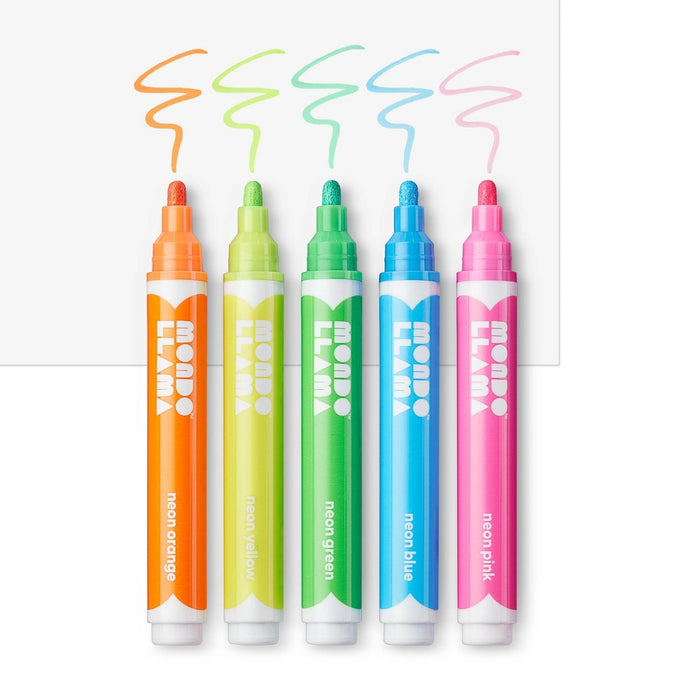 5ct Erasable Chalk Paint Markers Bullet Tip Neon - Mondo Llama