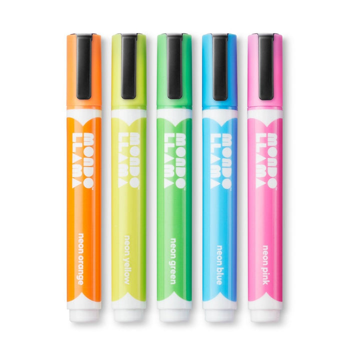 5ct Erasable Chalk Paint Markers Bullet Tip Neon - Mondo Llama