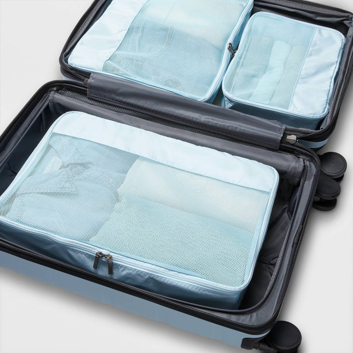 Medium Packing Cube & Clear Pouch Set Muddy Aqua - Open Story