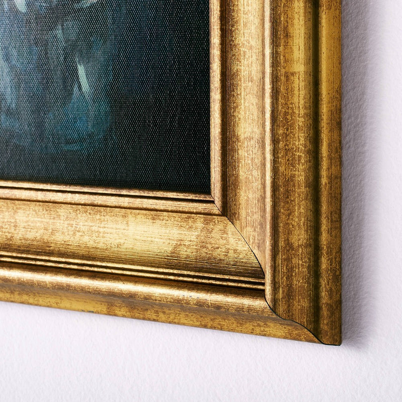 11" x 14" Floral Arrangement Framed Wall Canvas Gold/Navy - Threshold designed with Studio McGee