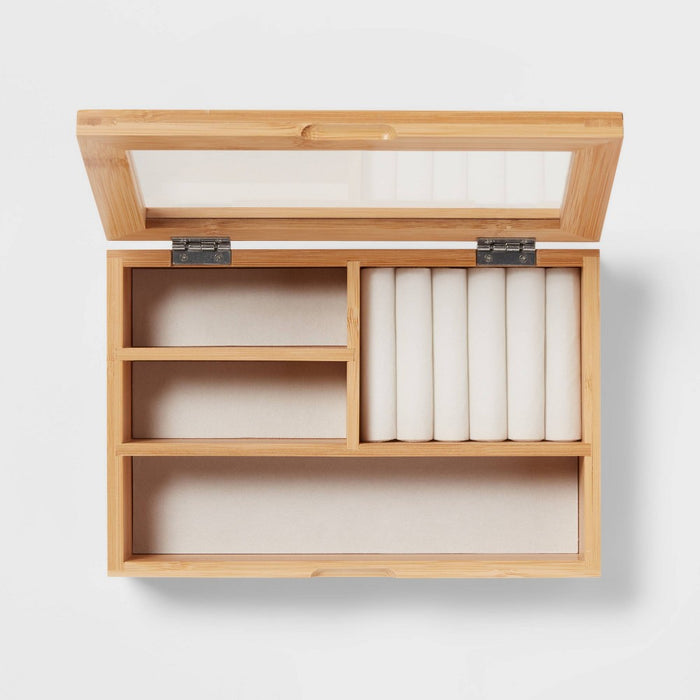 9" x 6" Bamboo Accessory Box with Acrylic Lid - Brightroom
