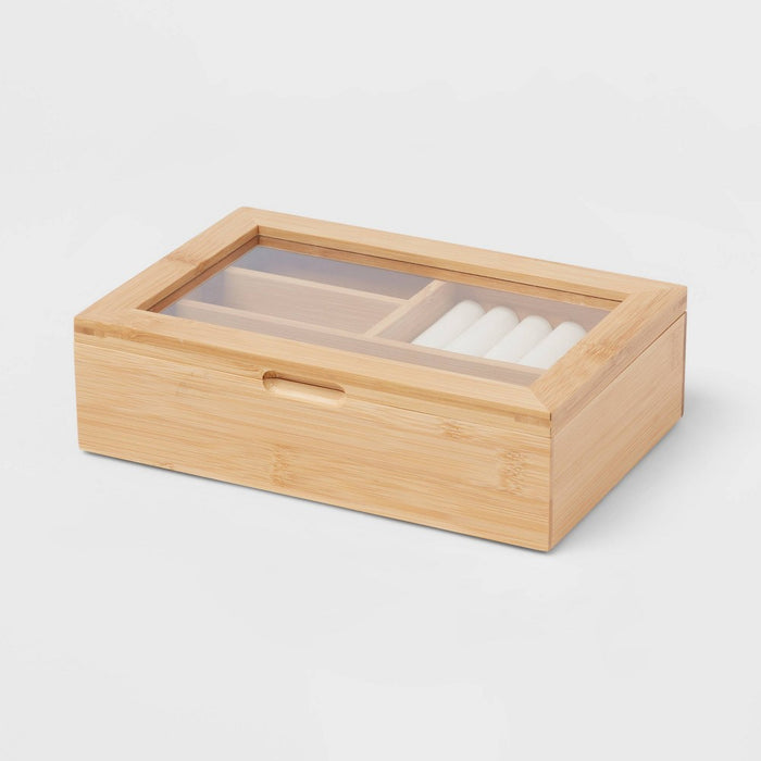 9" x 6" Bamboo Accessory Box with Acrylic Lid - Brightroom