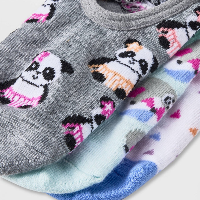 Women's Summer Sloth and Panda 3pk Liner Socks - Xhilaration Mint/White/Heather Gray 4-10