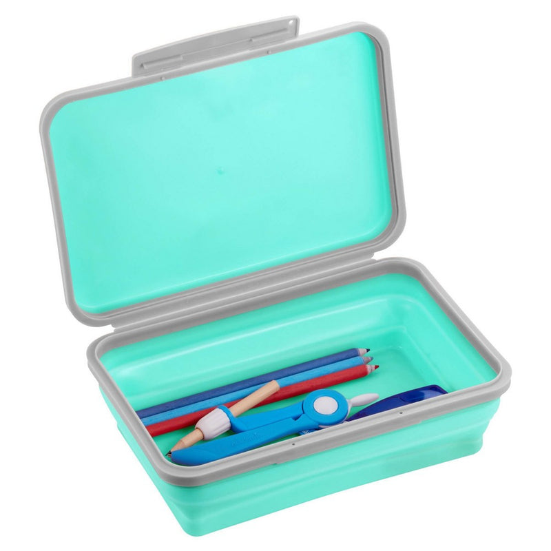 Expandable Flexi Storage Pencil Box Turquoise/Gray - It's Academic