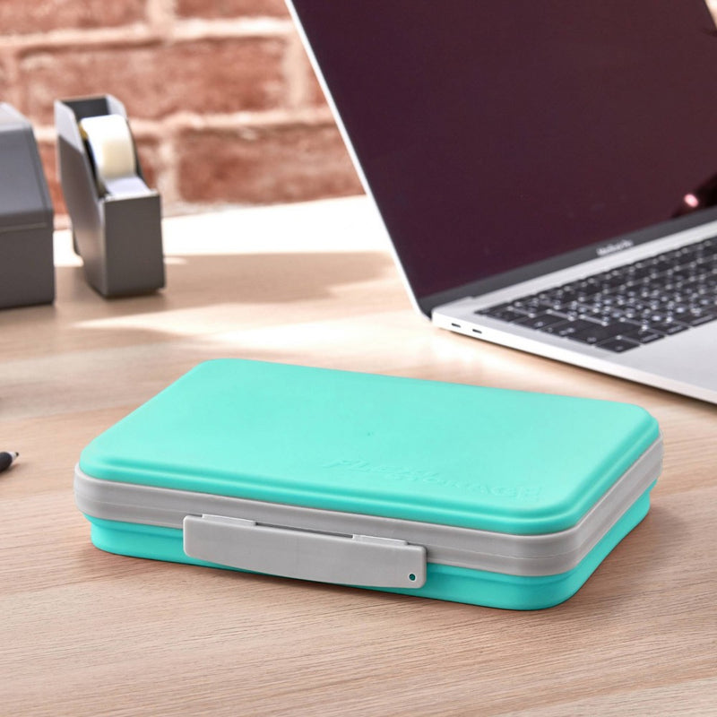 Expandable Flexi Storage Pencil Box Turquoise/Gray - It's Academic