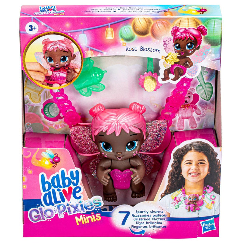 Baby Alive Glo Pixies Minis Carry 'n Care Necklace Rose Blossom Baby Doll
