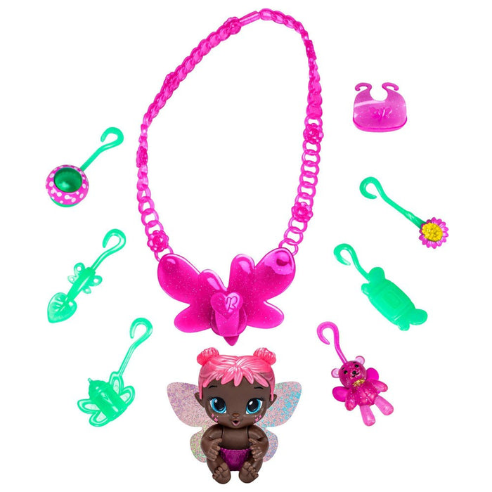 Baby Alive Glo Pixies Minis Carry 'n Care Necklace Rose Blossom Baby Doll