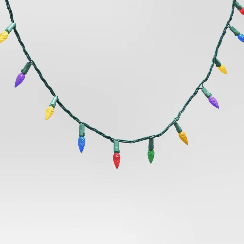 60ct LED C6 Faceted Twinkling Christmas String Lights Multicolor with Green Wire - Wondershop