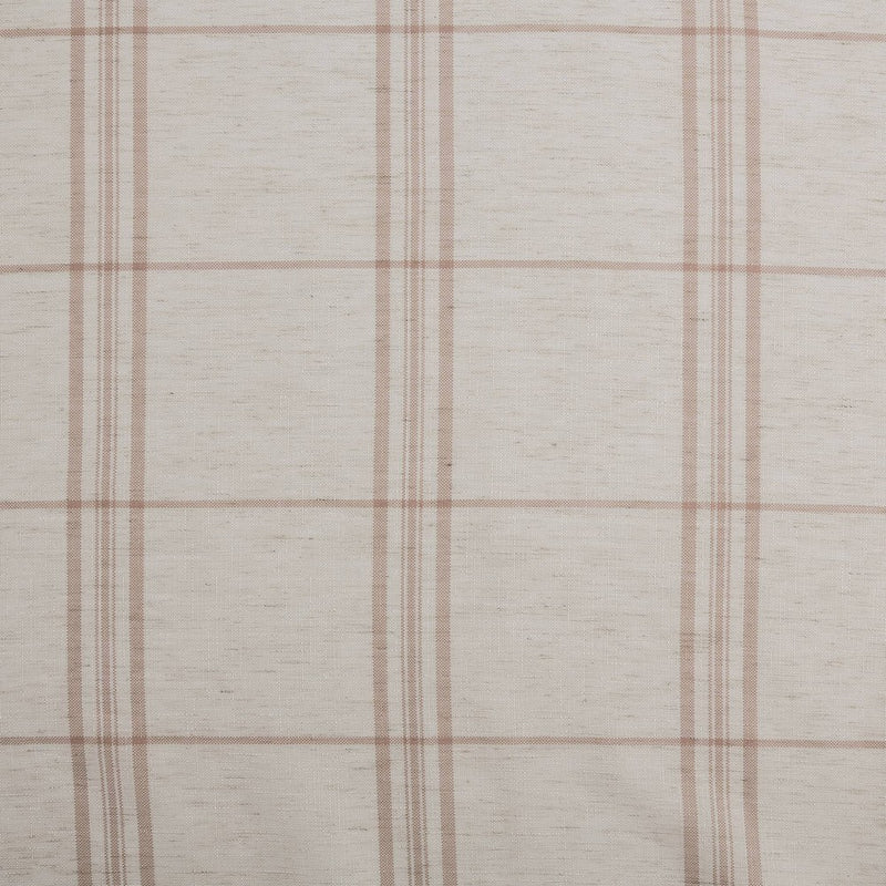 84"x54" Castille Farmhouse Plaid Beige Semi-Sheer Rod Pocket Curtain Panel Pink/Beige - No. 918
