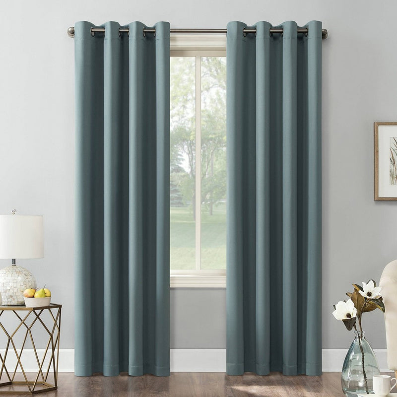 95"x54" Kenneth Energy Saving Blackout Grommet Top Curtain Panel Mineral - Sun Zero3