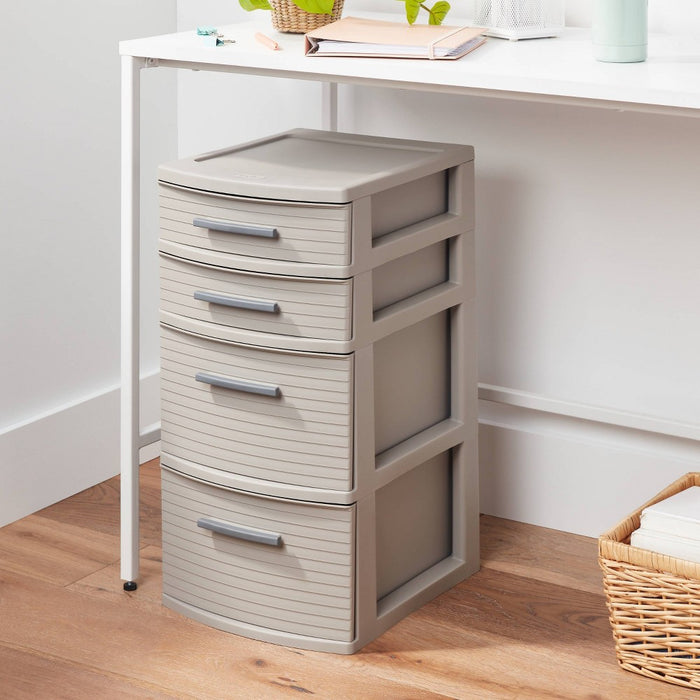 4 Drawer Weave Tower Dark Gray - Brightroom
