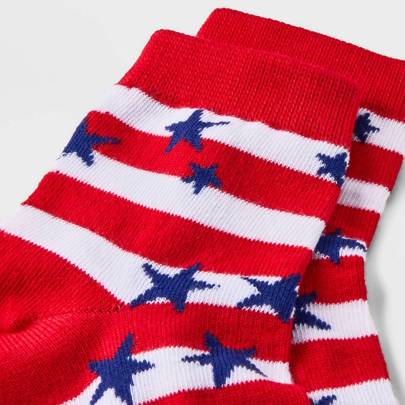 Women's Stars & Stripes Ankle Socks - Red/White/Navy 4-10