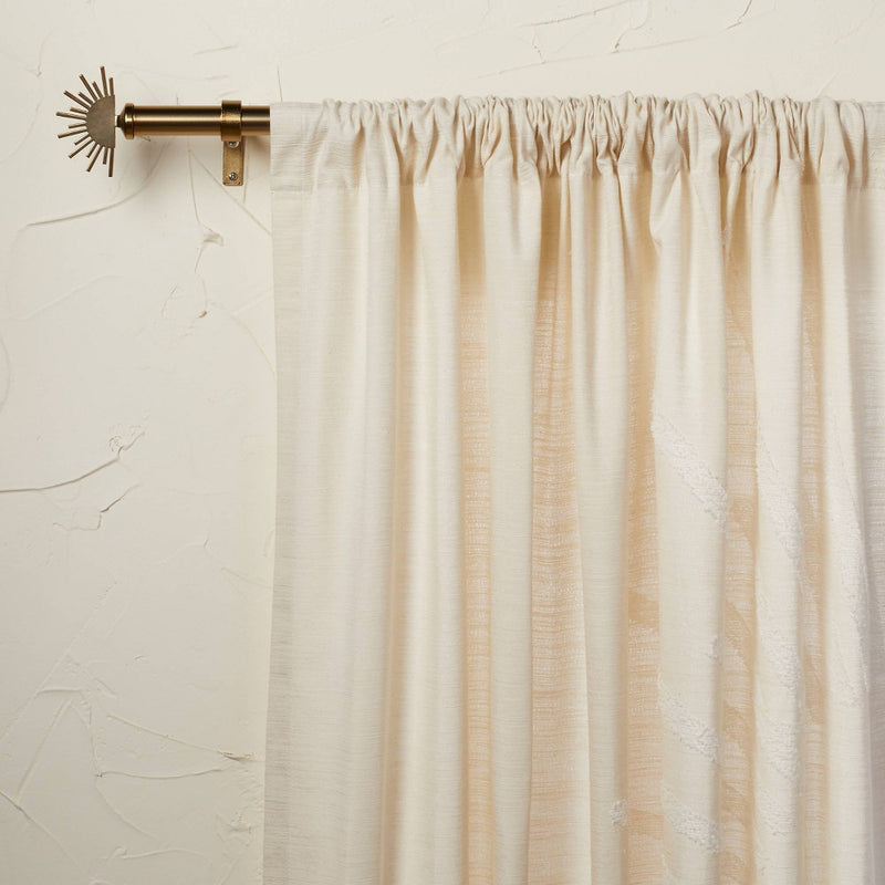 1pc 50"x63" Light Filtering Sunburst Window Curtain Panel Ivory - Opalhouse designed with Jungalow