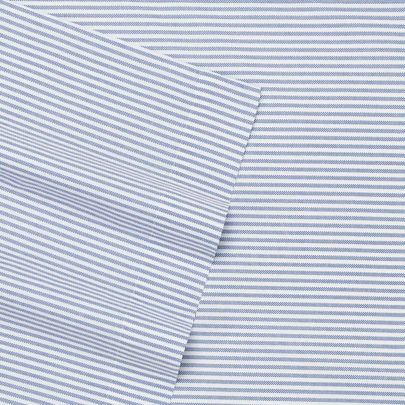 Twin XL Printed Pattern Percale Cotton Sheet Set Blue Stripe - Poppy & Fritz