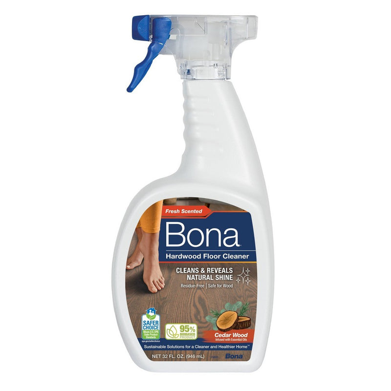Bona Cedarwood Eucalyptus Peony Cleaning Products Wood Cleaner Spray + Mop Multi-Purpose Floor Cleaner - 32 fl oz